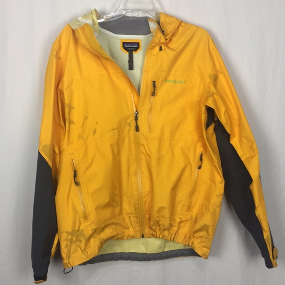 Patagonia Other - Patagonia yellow hooded rain jacket "flawed"-L